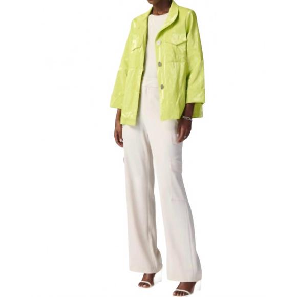 NEW JOSEPH RIBKOFF water-resistant novelty boxy jacket in key lime - Picture 3 of 4